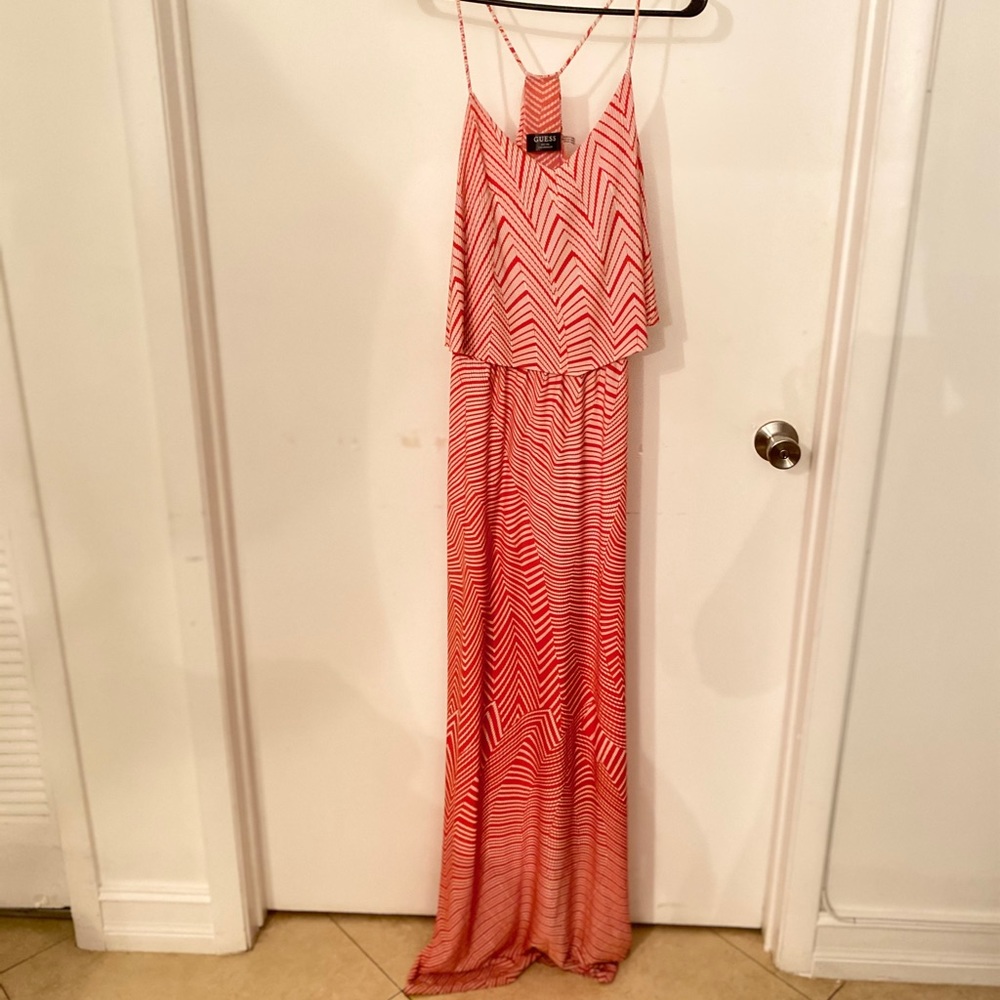 Orange Guess LONG maxi dress-SIZE 10